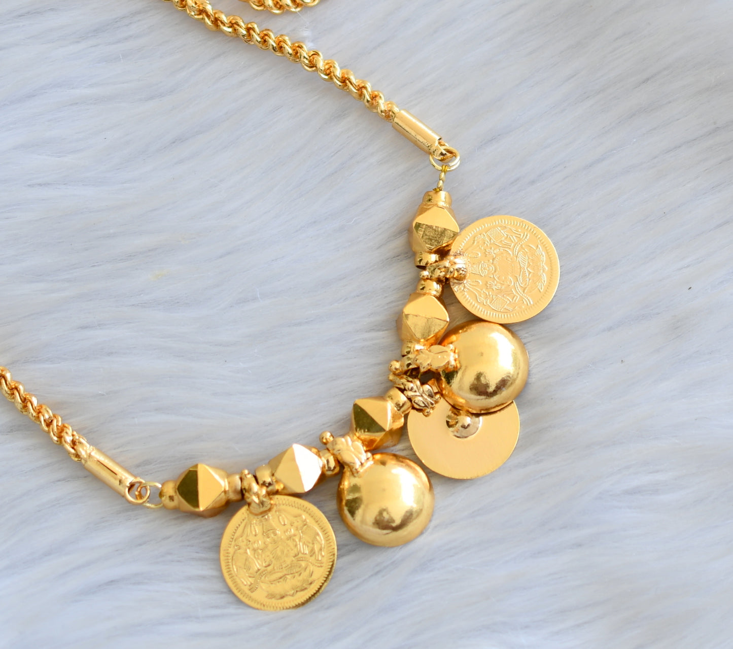 Gold tone Lakshmi coin bottu mangalyam dj-42066