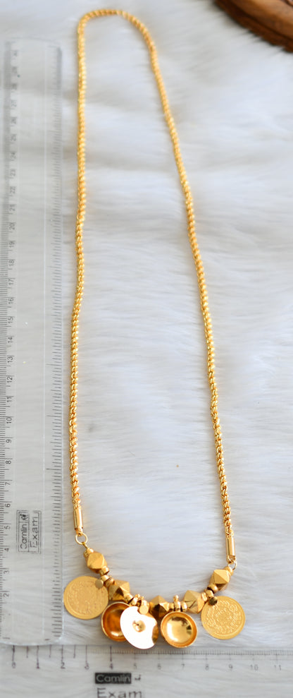 Gold tone Lakshmi coin bottu mangalyam dj-42066