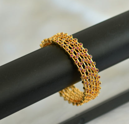 Gold tone ruby set of 6 bangles(2.6) dj-30527