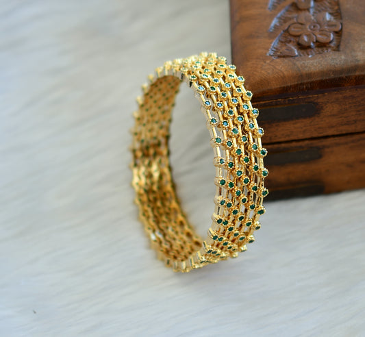Gold tone green set of 6 bangles(2.6) dj-30529