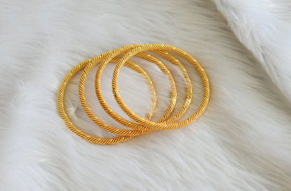 Gold tone set of 4 bangles(2.4) dj-39282
