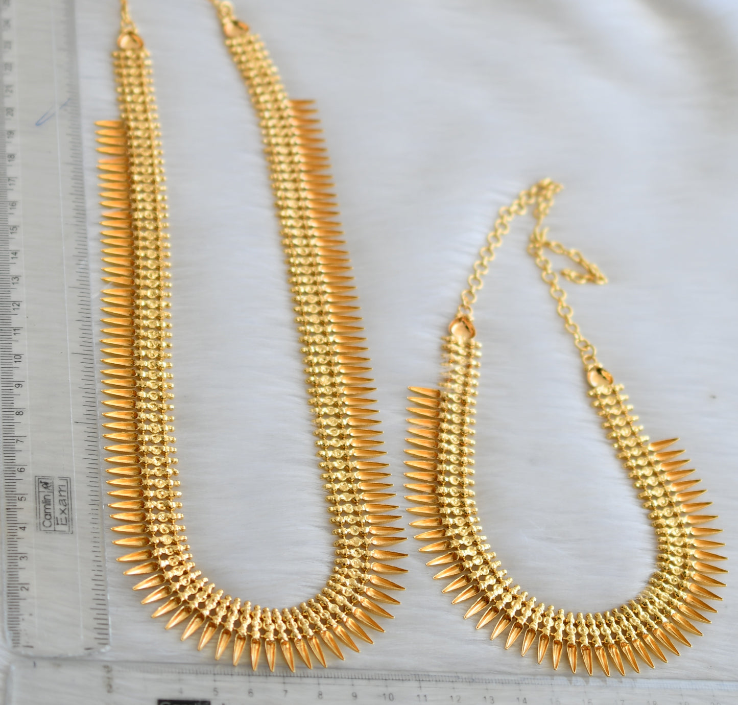 Gold tone mulla mottu Kerala style haar with necklace dj-40820