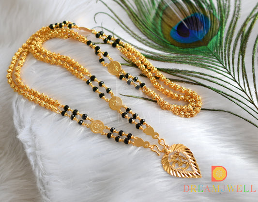 Gold tone karimani om pendant with chain dj-38520