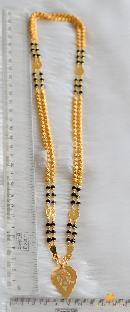 Gold tone karimani om pendant with chain dj-38520