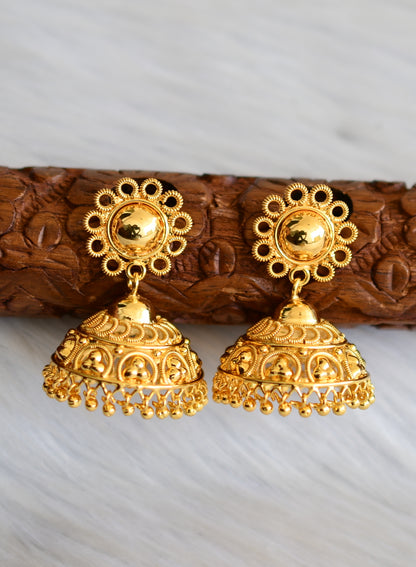 Gold tone Kerala style jhumkka dj-40854