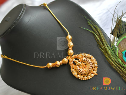 Gold tone white stone Lakshmi necklace dj-37671