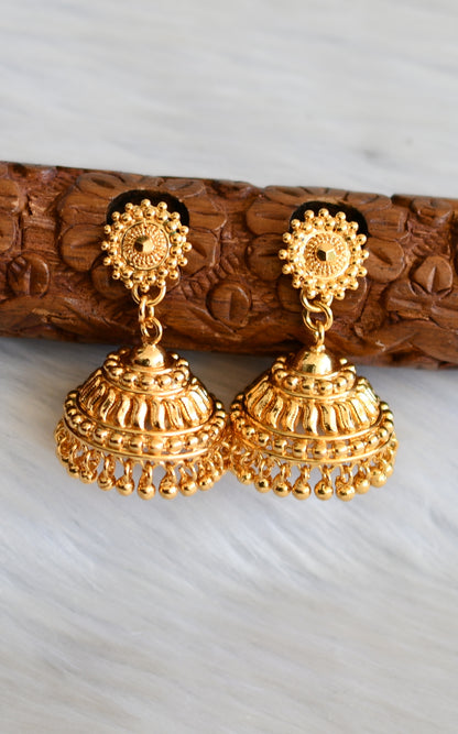 Gold tone Kerala style jhumkka dj-40850