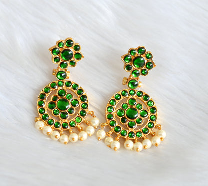 Gold tone green necklace set dj-39908