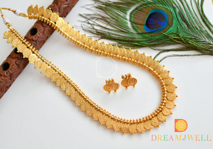 Antique Gold tone Lakshmi coin Haar set dj-36882