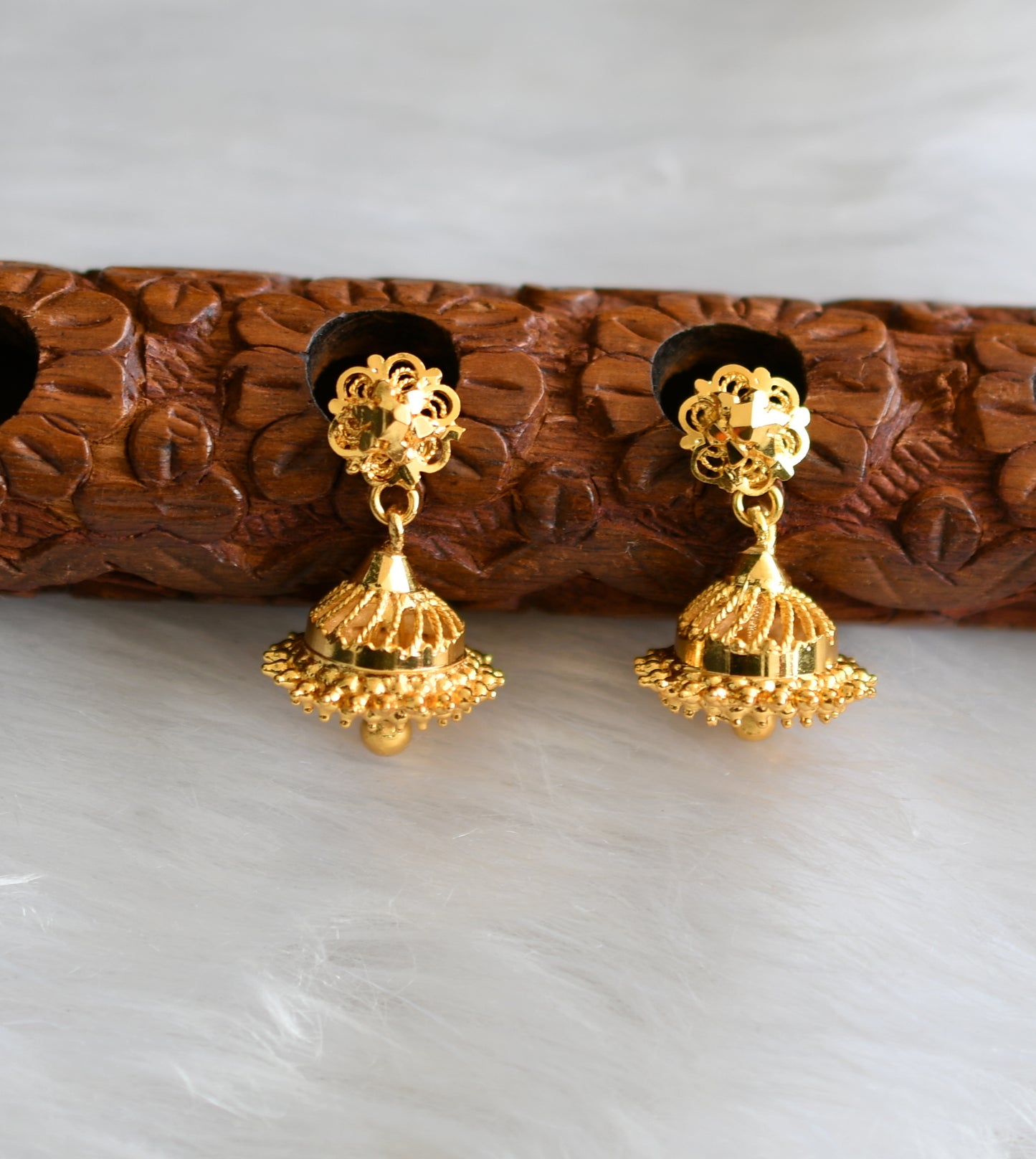 Gold tone mulla mottu Kerala style necklace set dj-39906