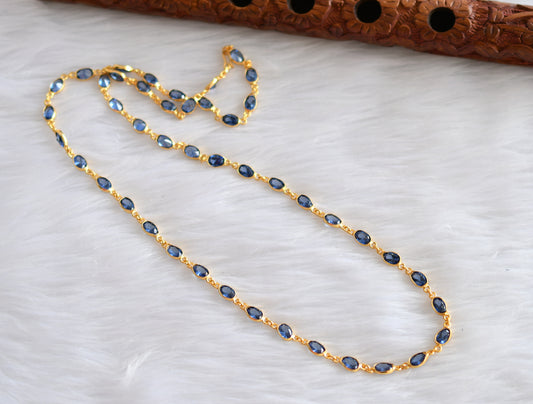 Gold tone blue stone chain dj-37442