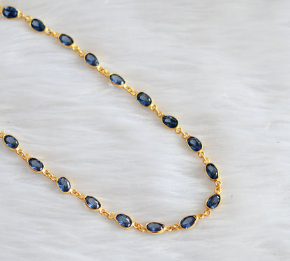 Gold tone blue stone chain dj-37442