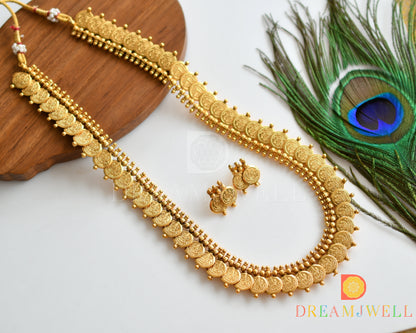 Antique Gold tone Lakshmi coin Haar set dj-36883