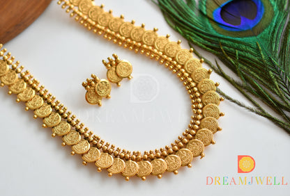 Antique Gold tone Lakshmi coin Haar set dj-36883