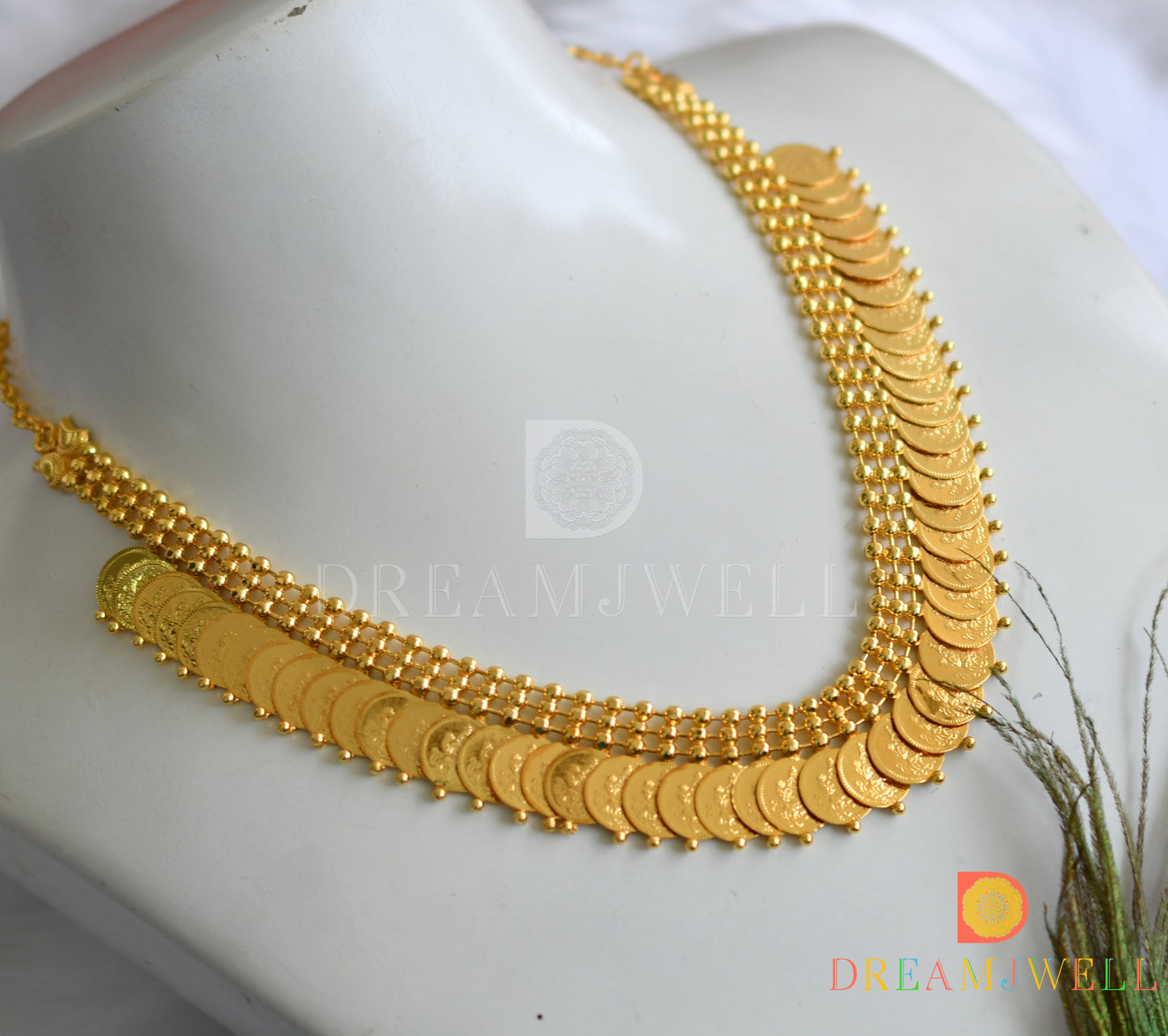 Gold tone Lakshmi coin necklace dj-37676