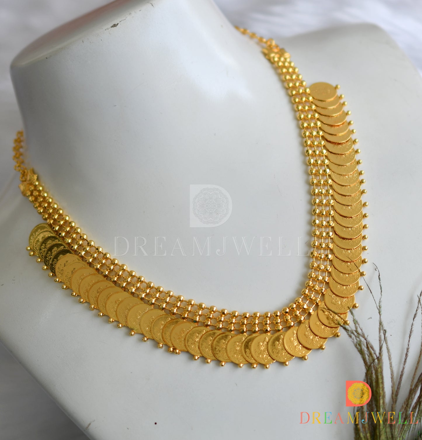 Gold tone Lakshmi coin necklace dj-37676