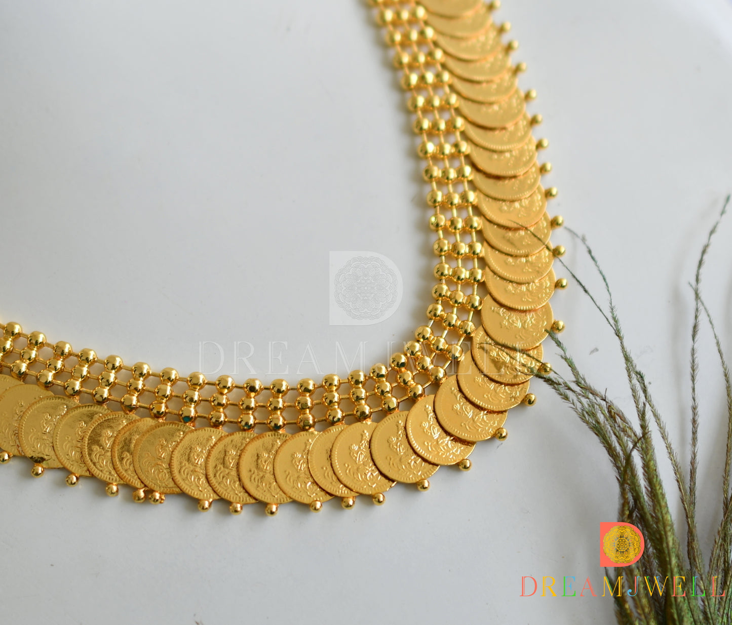 Gold tone Lakshmi coin necklace dj-37676