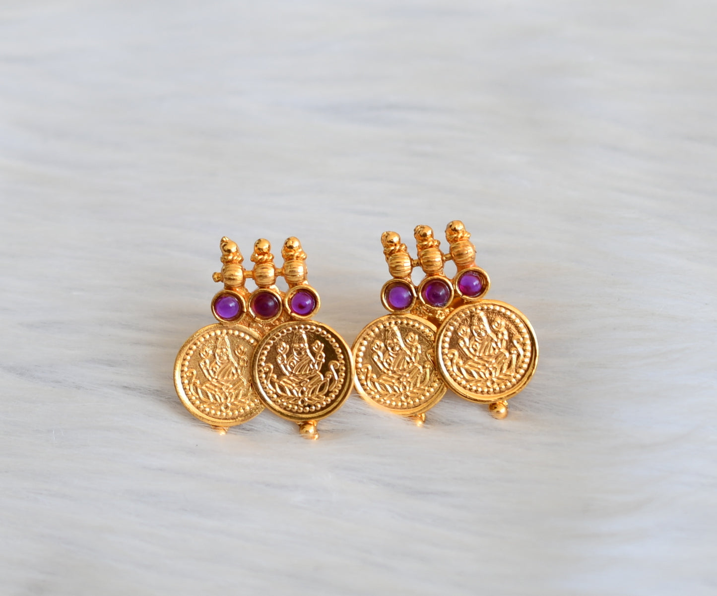 Antique purple Lakshmi coin short haar set dj-07909