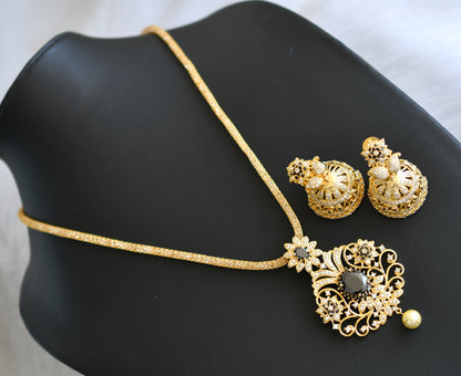 Gold Tone Cz-black mango Necklace Set dj-07033