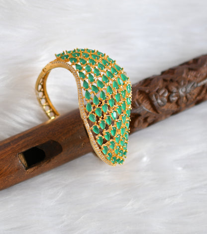 Gold tone cz emerald bracelet dj-19775