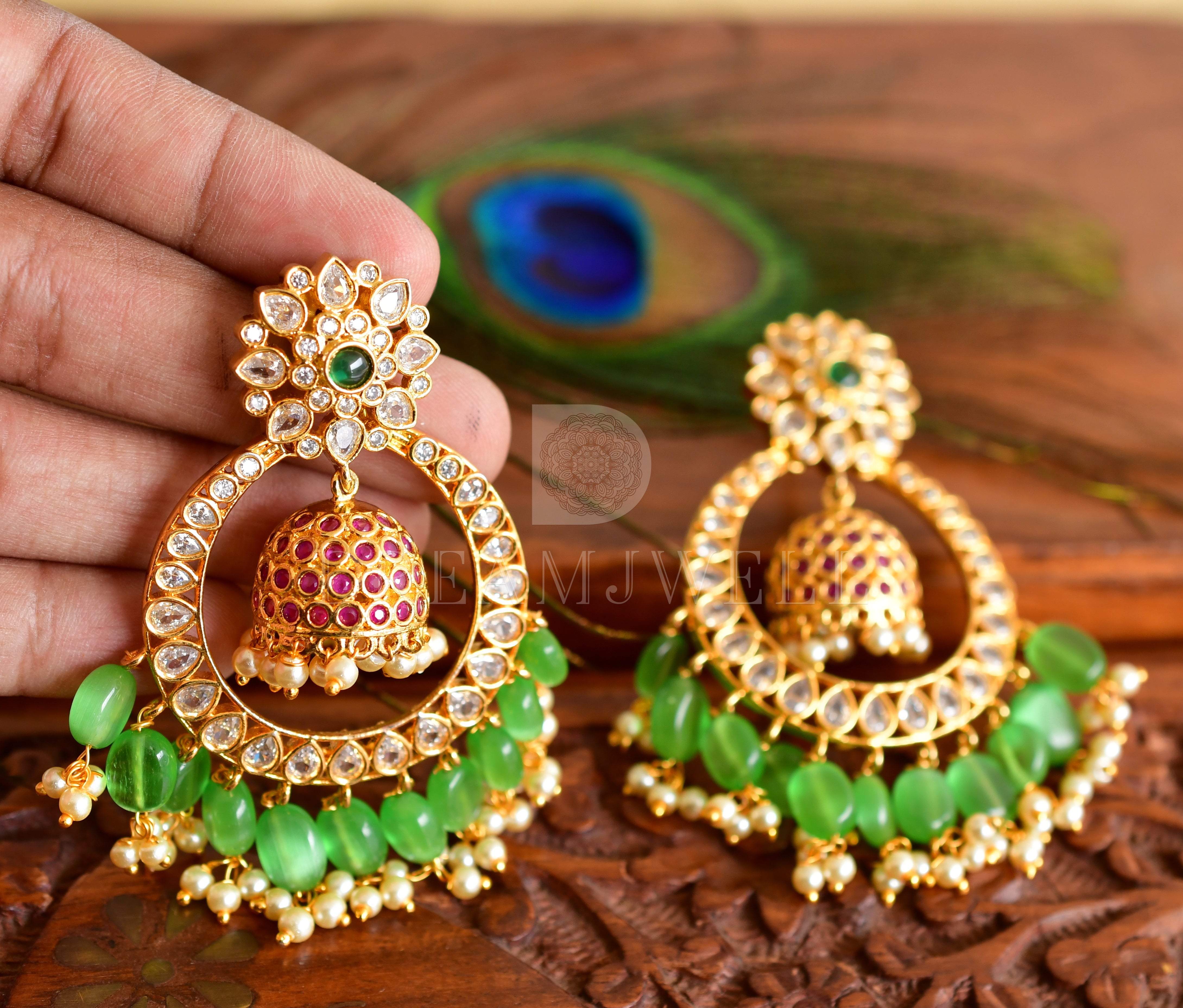 Lightweight 22K Plain Gold Bali Earrings (2.650 Grams) | Mohan Jewellery