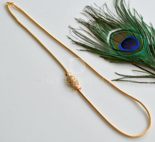 Gold tone white mugappu chain dj-25107
