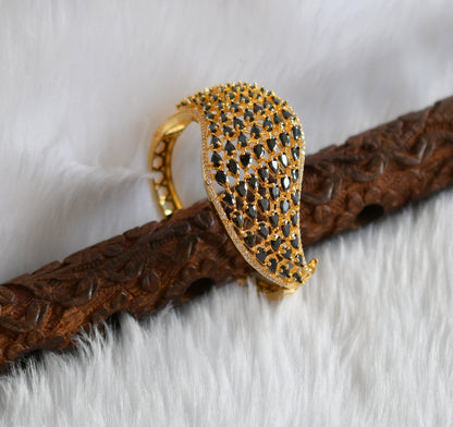Gold tone cz black bracelet dj-19778