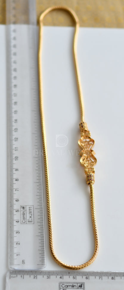 Gold tone Cz Ruby-white Mugappu Chain dj-23232