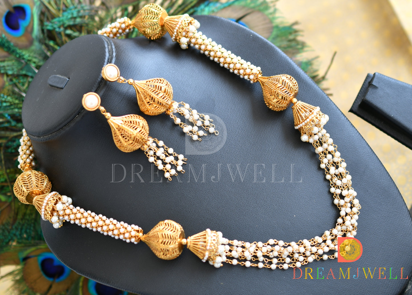 Antique designer pearl necklace set dj-06777