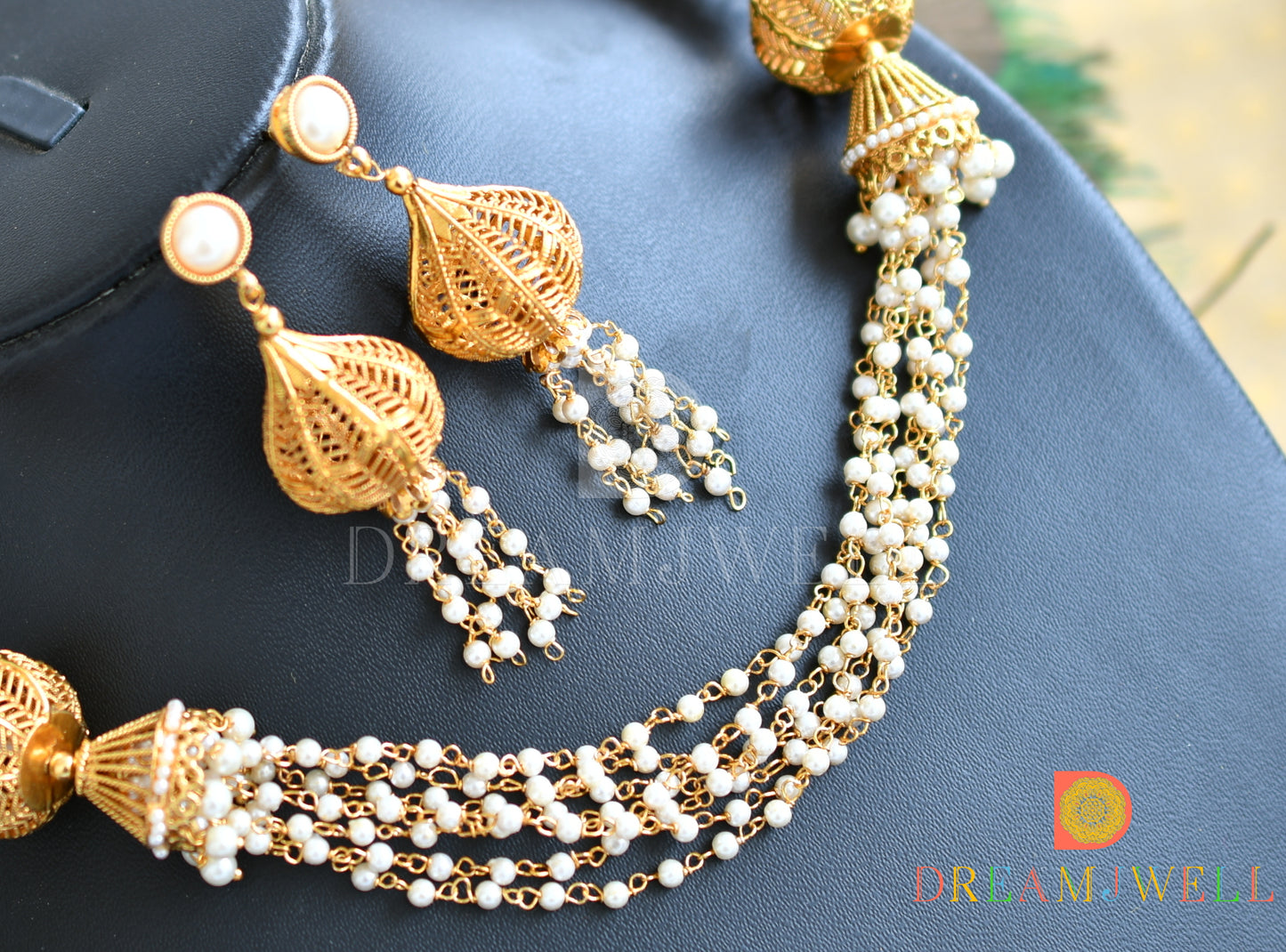 Antique designer pearl necklace set dj-06777