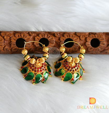 Gold tone Kemp-green mango Hoop Jhumkka dj-15006