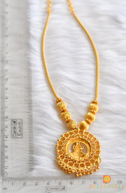 Gold tone white stone Lakshmi necklace dj-37674