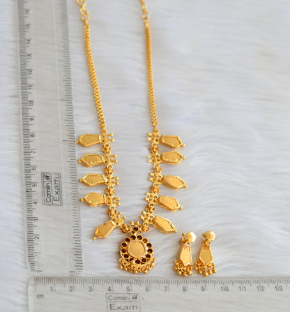 Gold tone pink-green nagapadam necklace set dj-33655