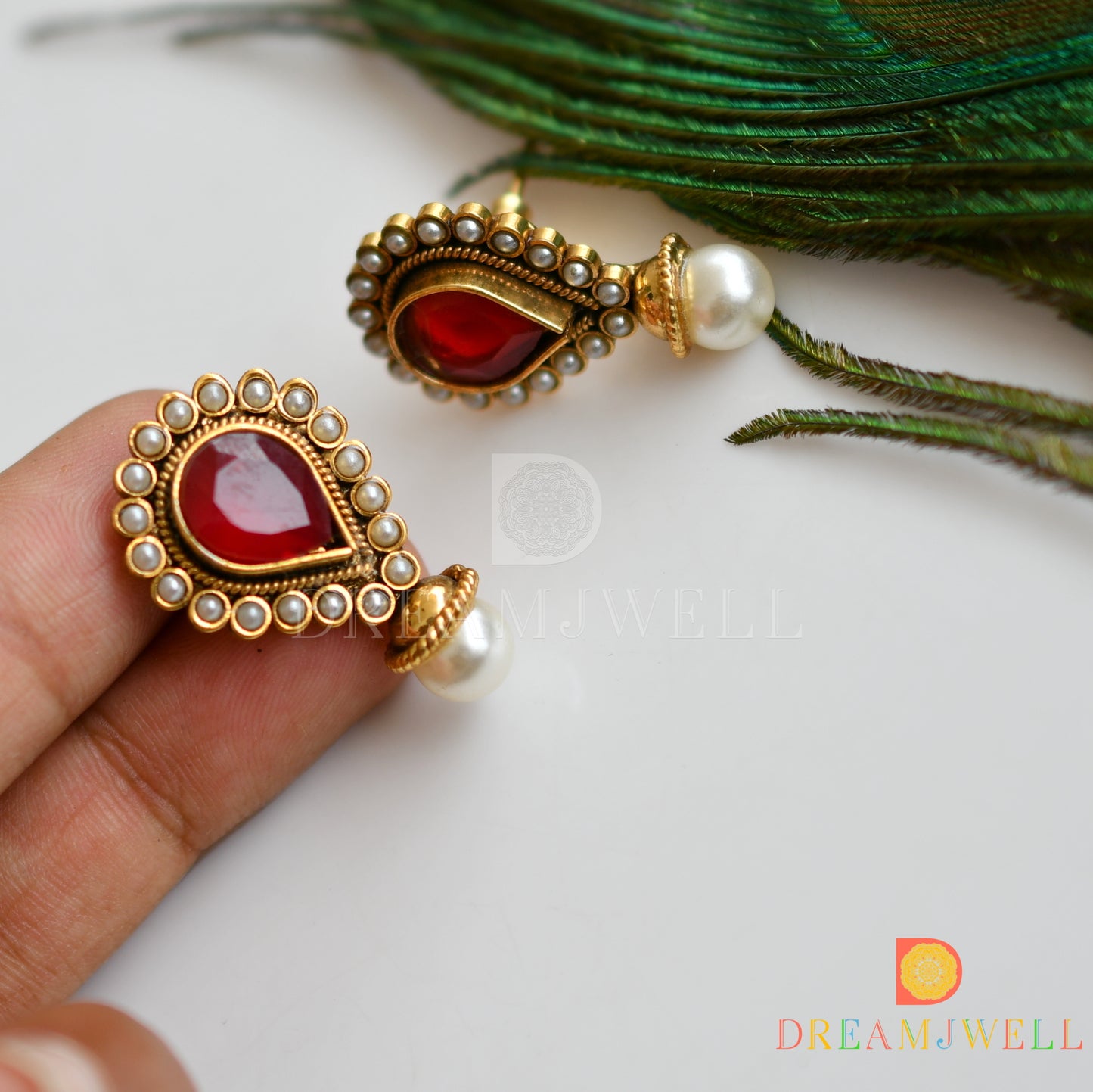 Antique red necklace set dj-06540