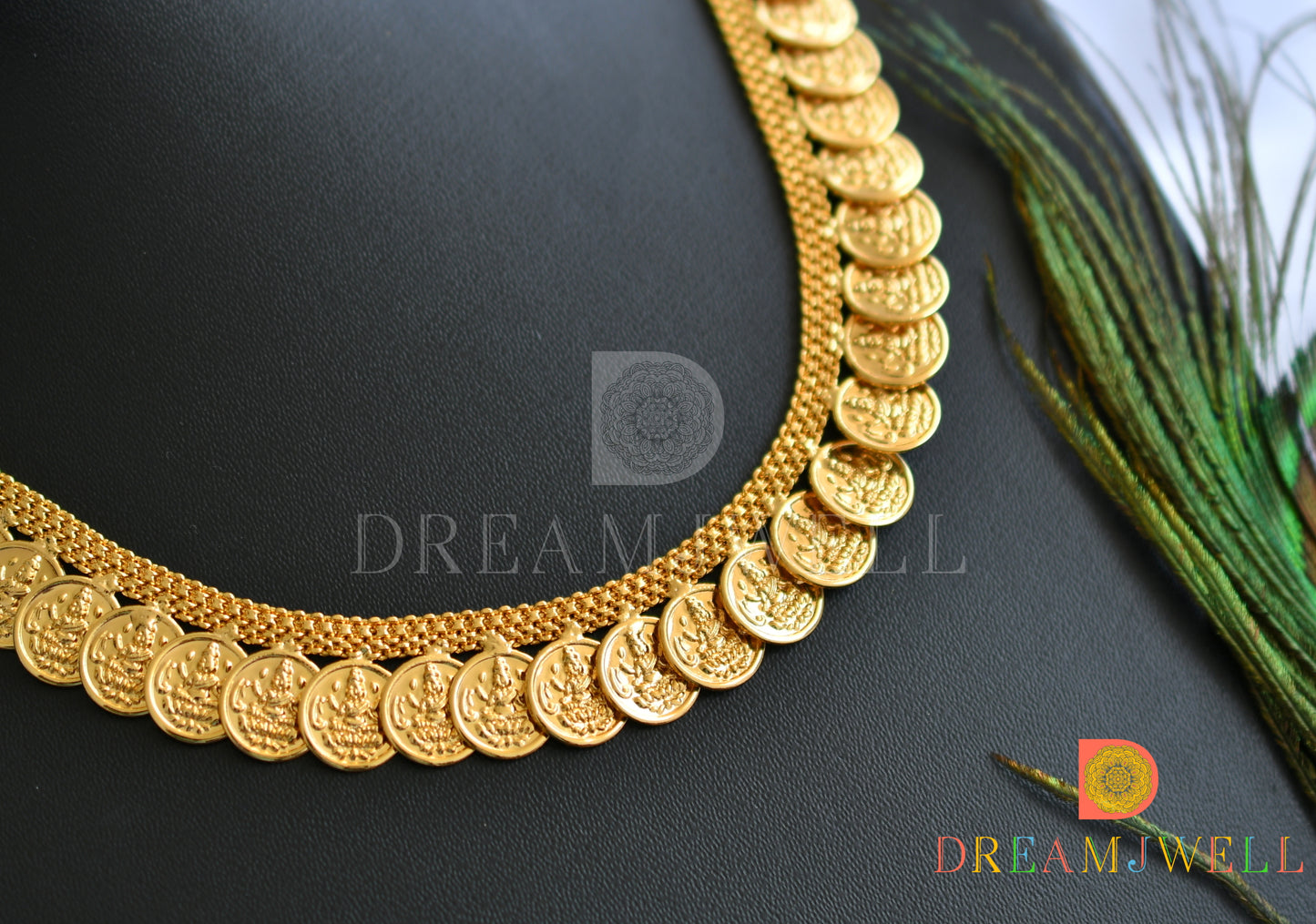 Gold tone Lakshmi coin necklace dj-37720