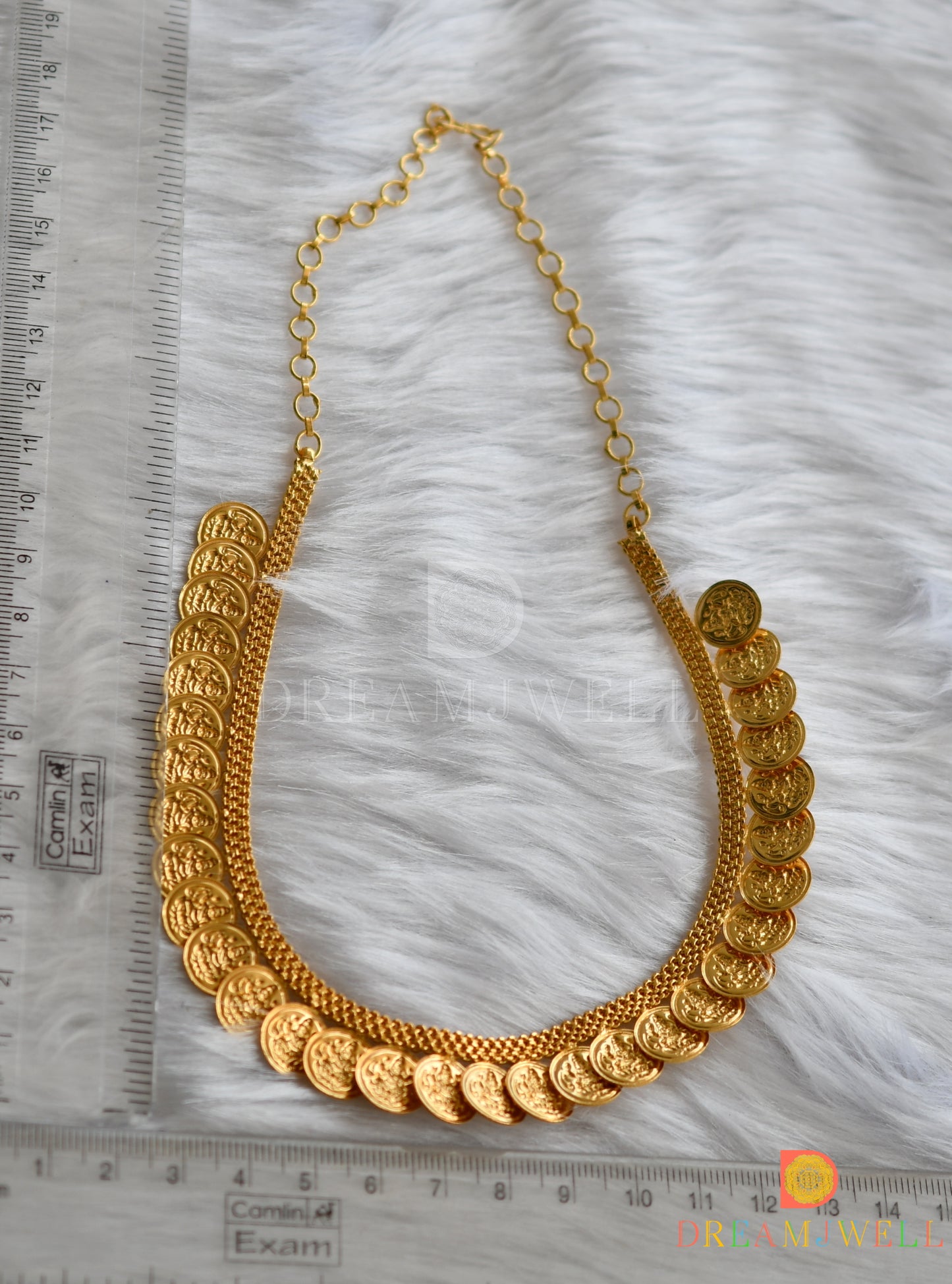 Gold tone Lakshmi coin necklace dj-37720