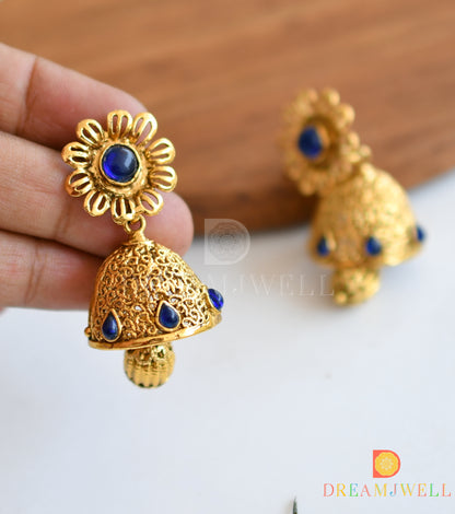 Antique gold tone Blue Lakshmi Necklace Set dj-05412