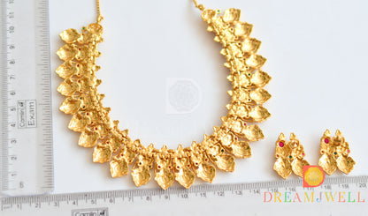 Beautiful Gold Tone Kemp-green Designer Necklace Set dj-05401
