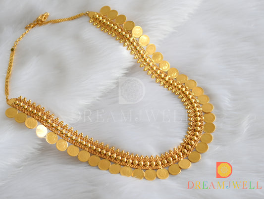 Gold tone kerala style head coin haar dj-34128