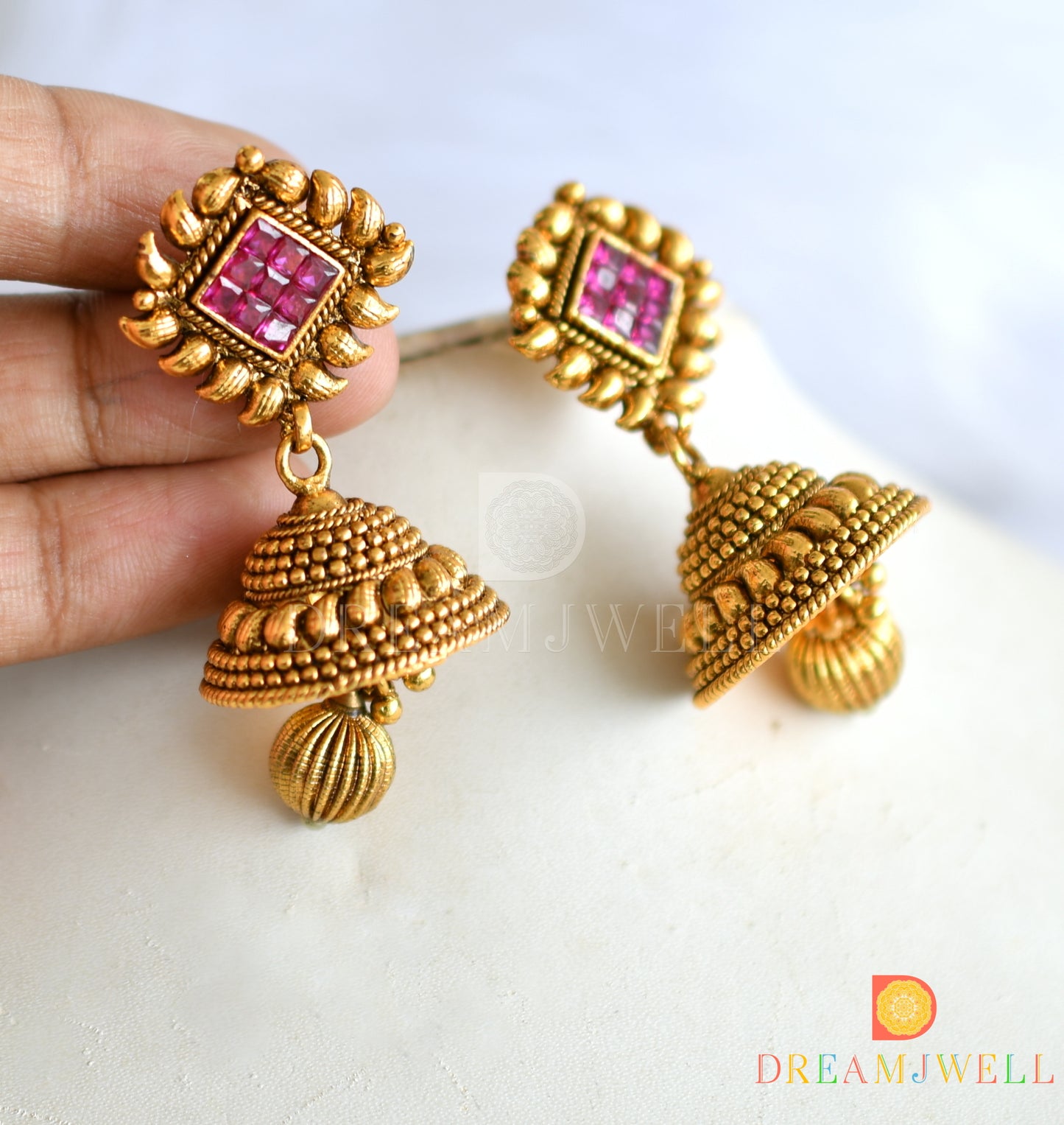 Antique pink mango mugappu short haar set dj-01844