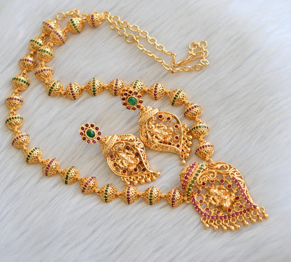 Gold tone ruby-green Ganesha necklace set dj-40876