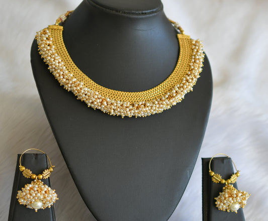 Antique pearl cluster necklace set dj-39295