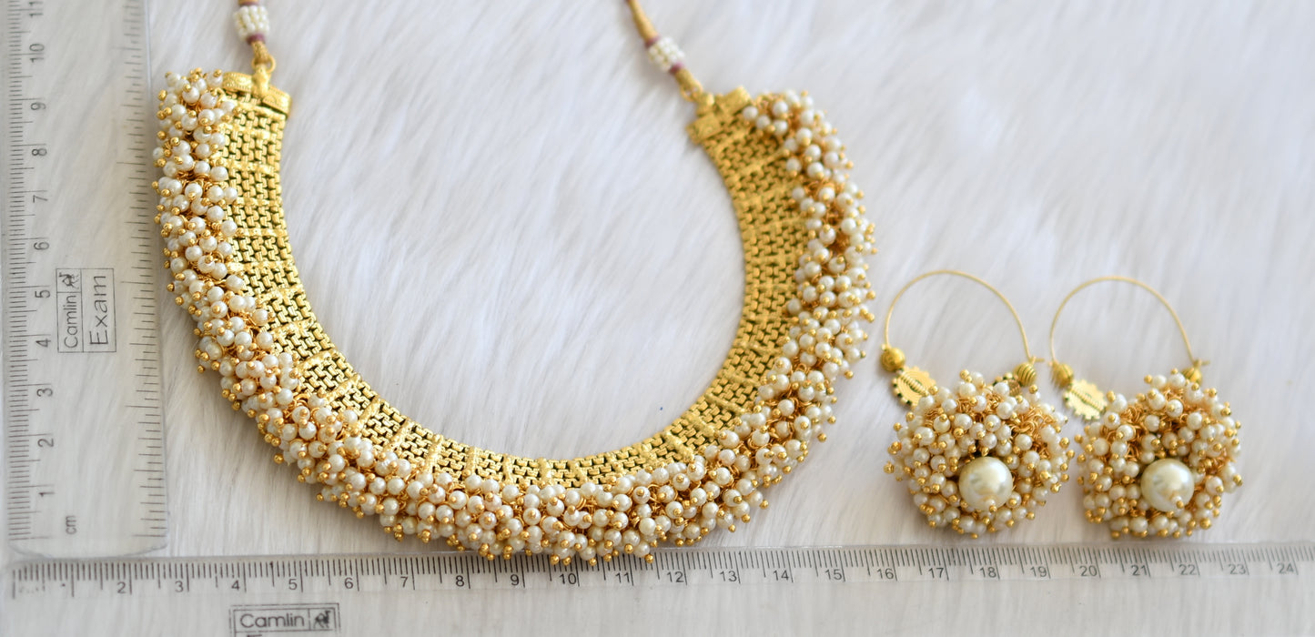 Antique pearl cluster necklace set dj-39295