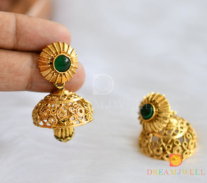 Antique green Lakshmi kundan necklace set dj-01815