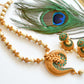 Matte finish emerald pearl designer necklace set dj-07123