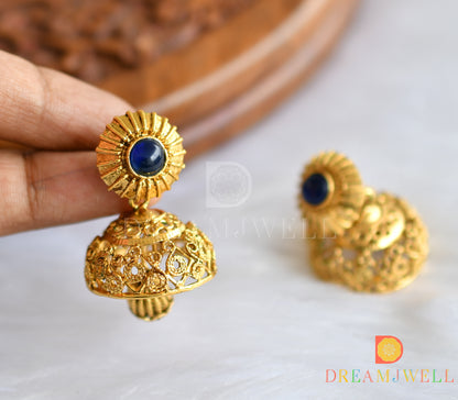 Antique blue Lakshmi kundan necklace set dj-01814