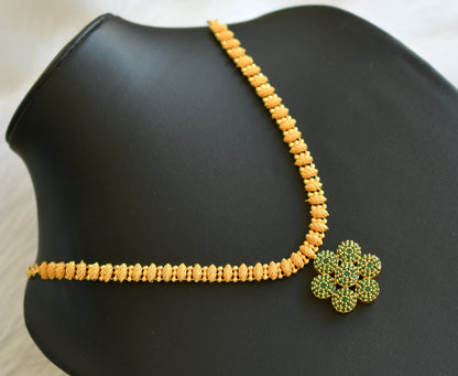 Gold tone cz green stone necklace dj-40885