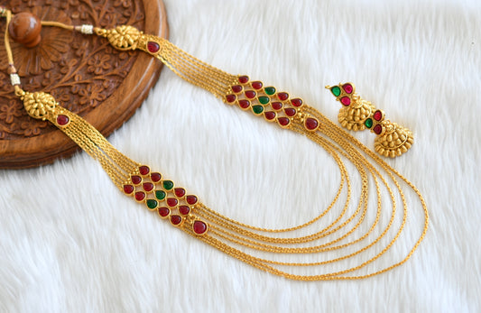 Antique gold tone kemp-green multilayer haar set dj-16477