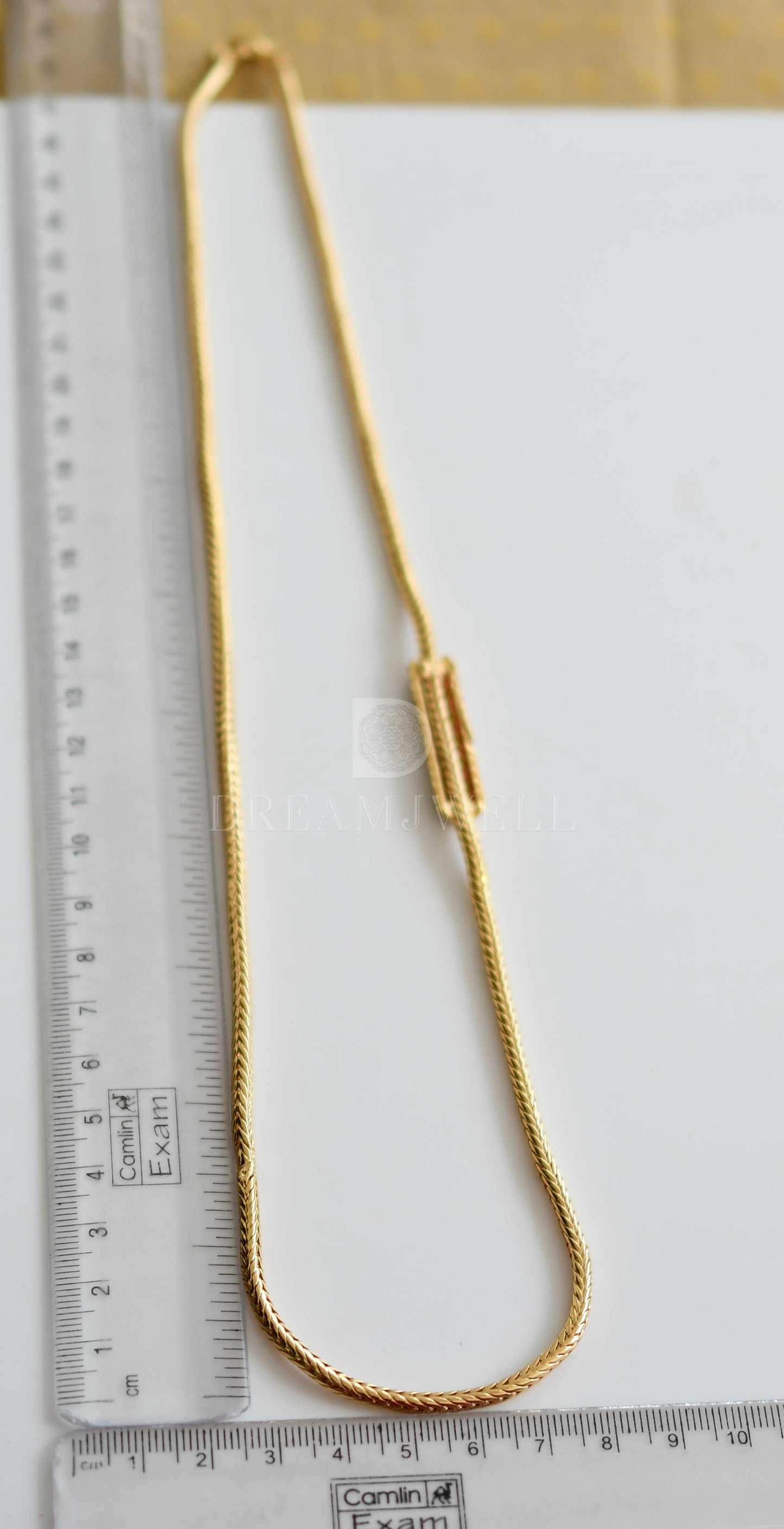 Gold Plated Cz Ruby-emerald Mugappu Chain dj-23210