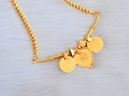 Gold tone heart Shiva-Lakshmi coin mangalyam dj-39968